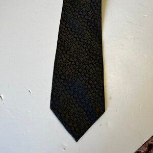 Giorgio Armani Silk Tie - Gold & Blue Pattern - Made in Italy